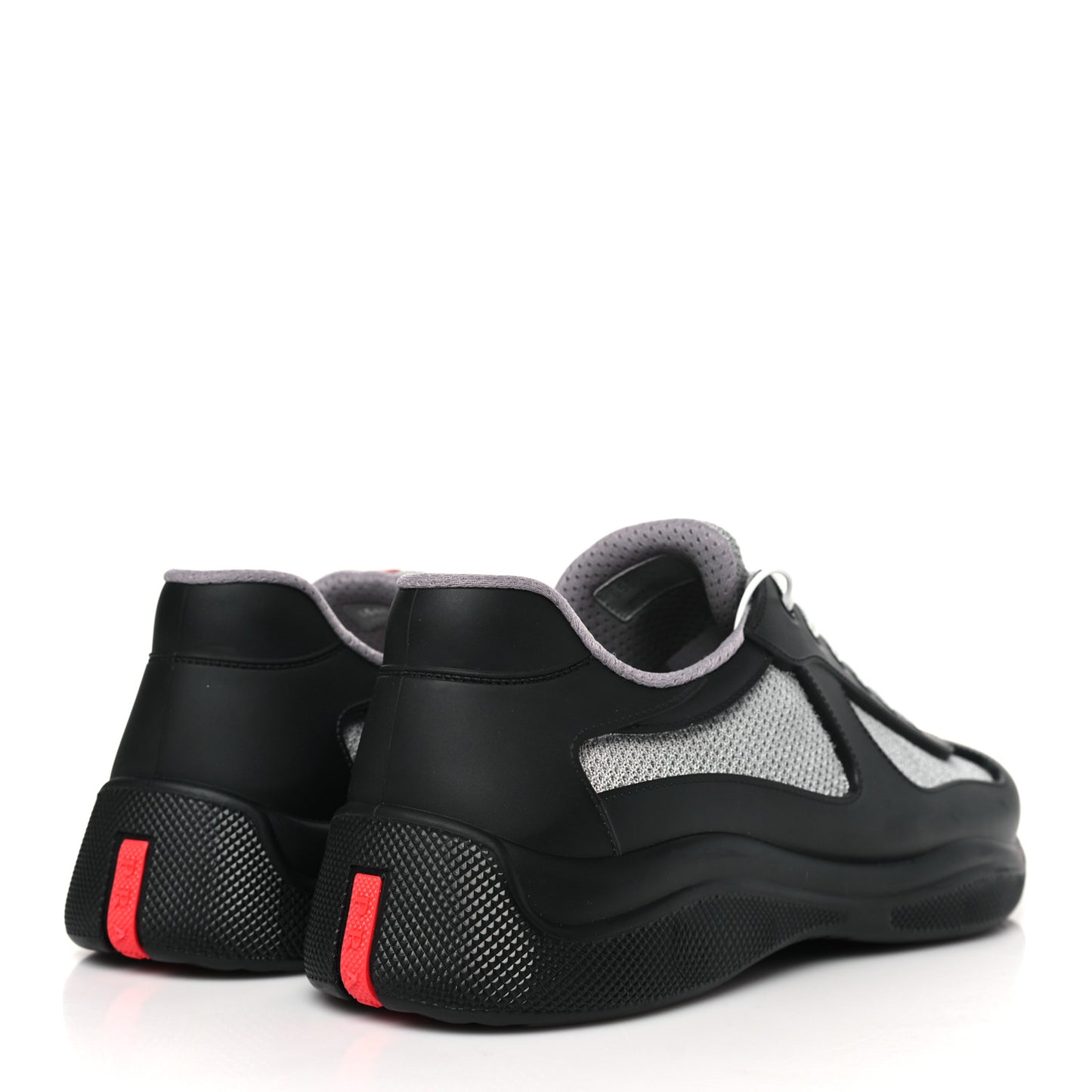 Soft Rubber Mesh Mens America's Cup Sneakers 45 Black Argento