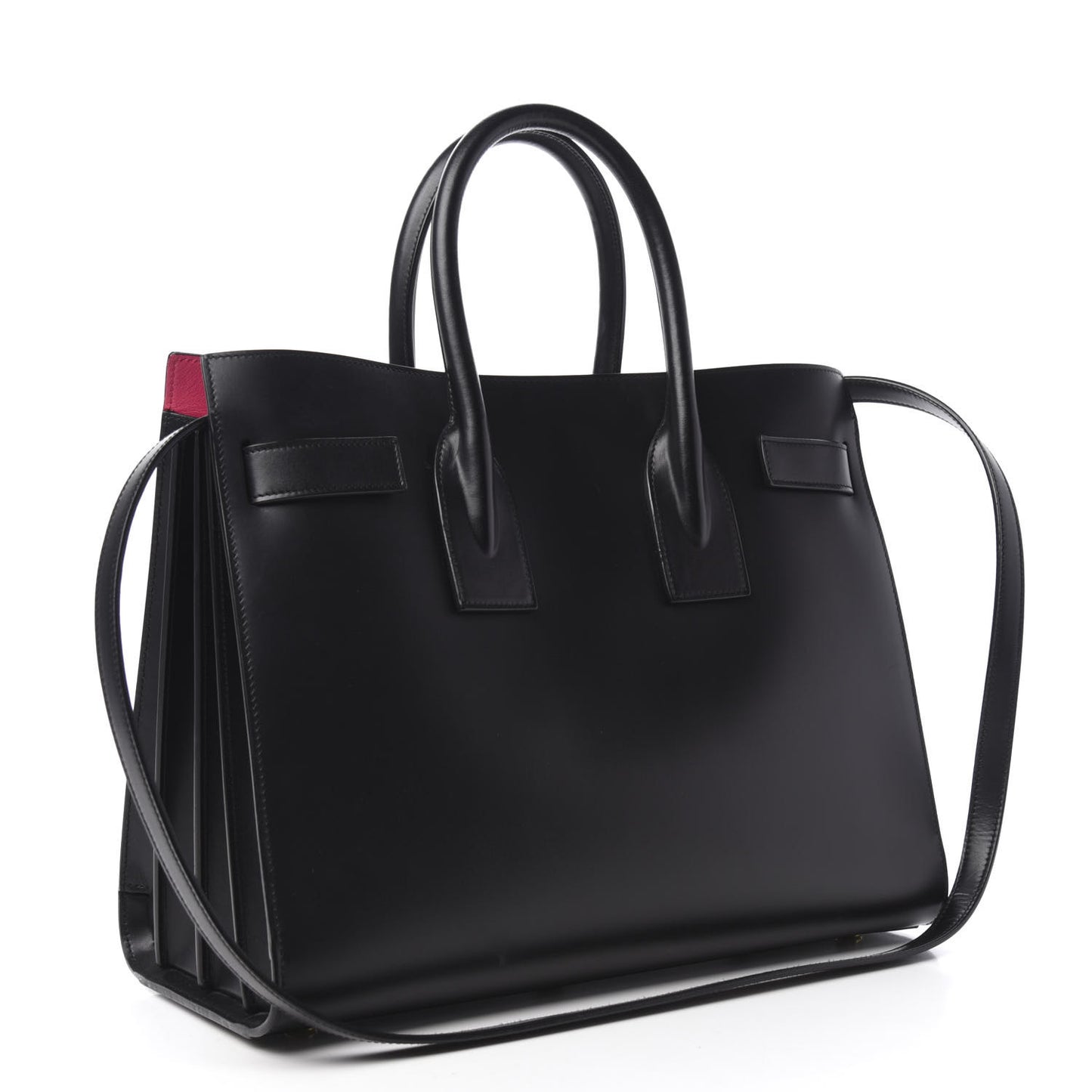 Calfskin Small Sac De Jour Black Fuchsia