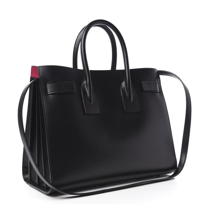 Saint Laurent Calfskin Small Sac De Jour Black Fuchsia 3 of 12