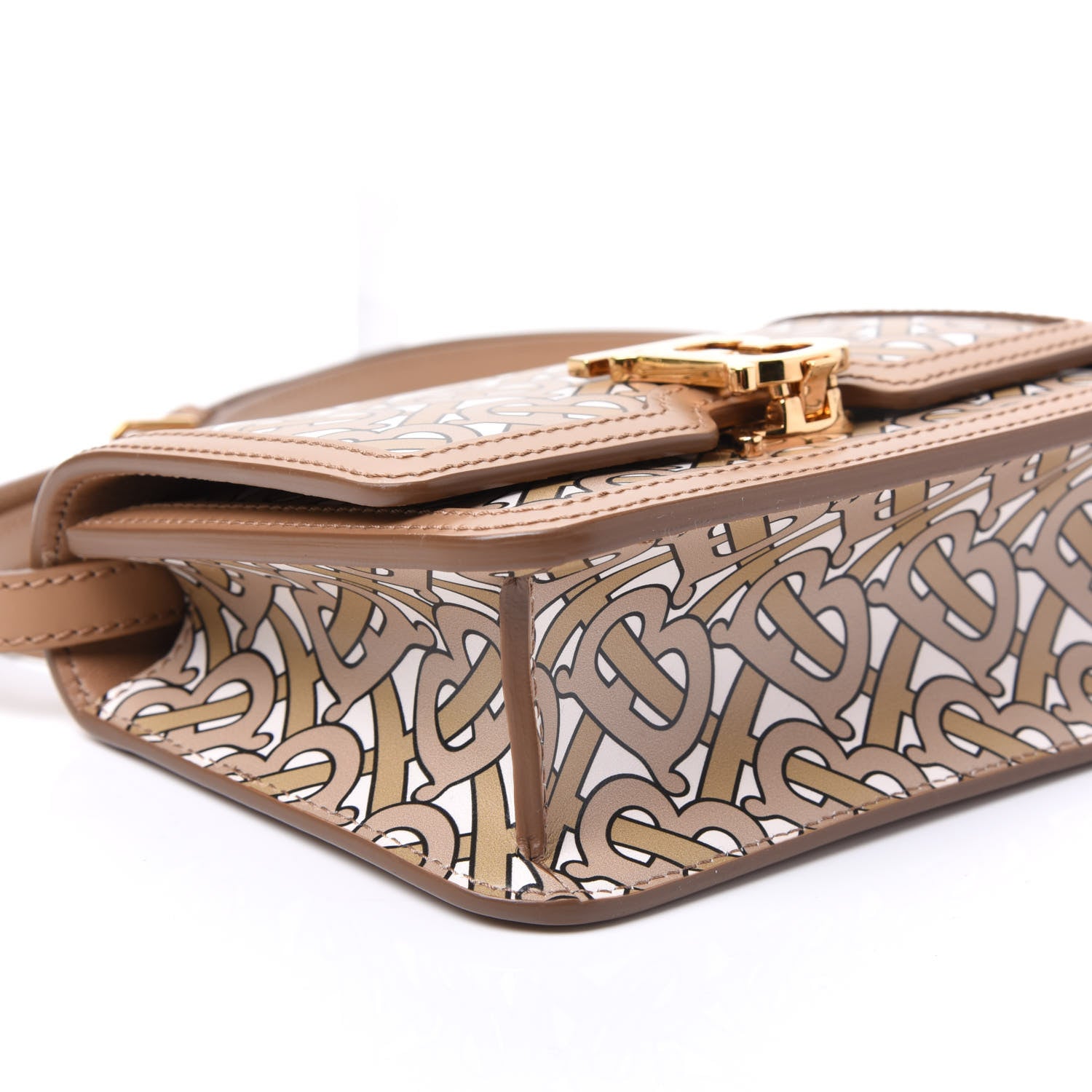Burberry Calfskin Monogram Mini TB Bag Beige 5 of 8