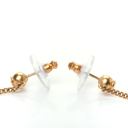Chanel CC Drop Earrings Matte Gold 3 of 5