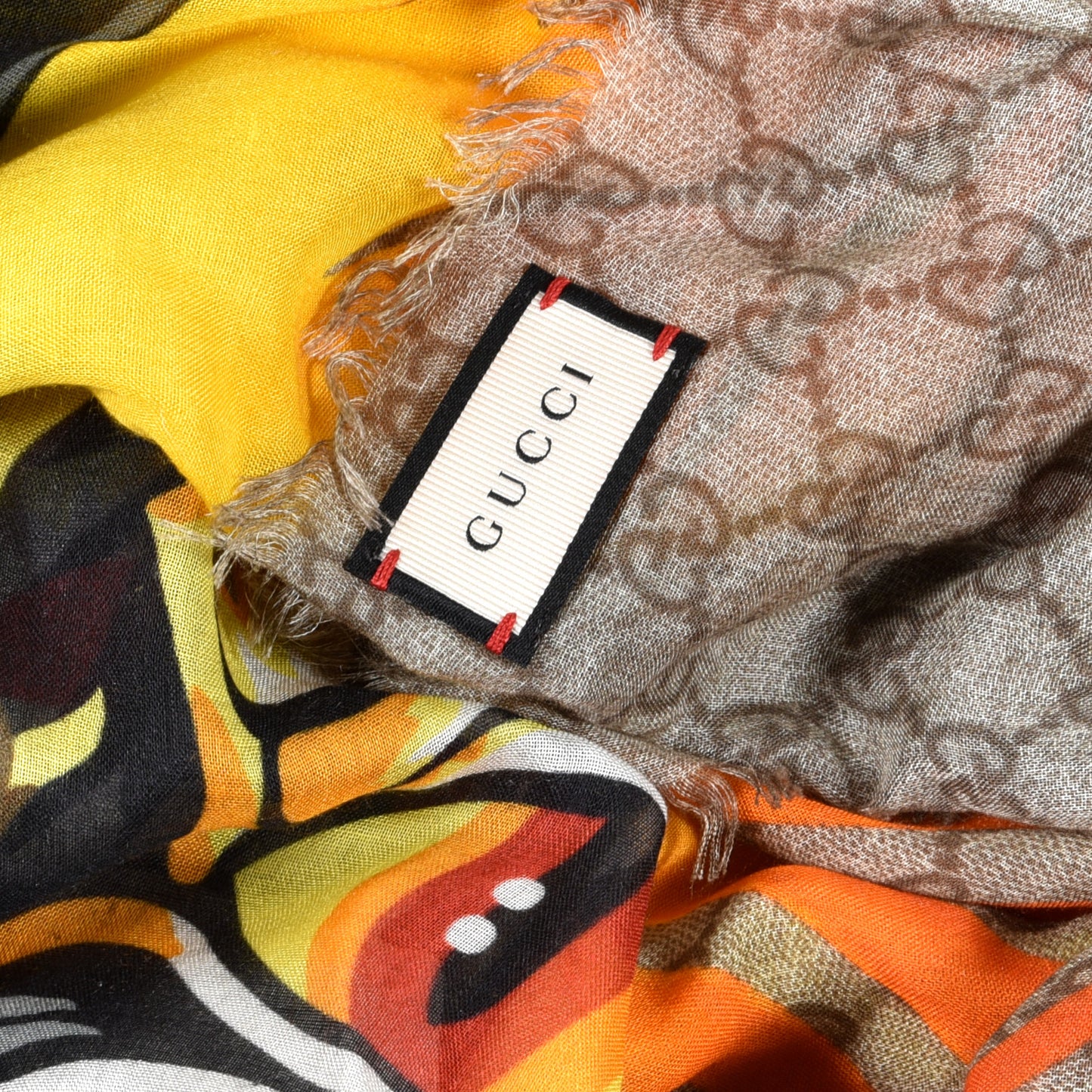 Silk GG Monogram Angry Cat Shawl