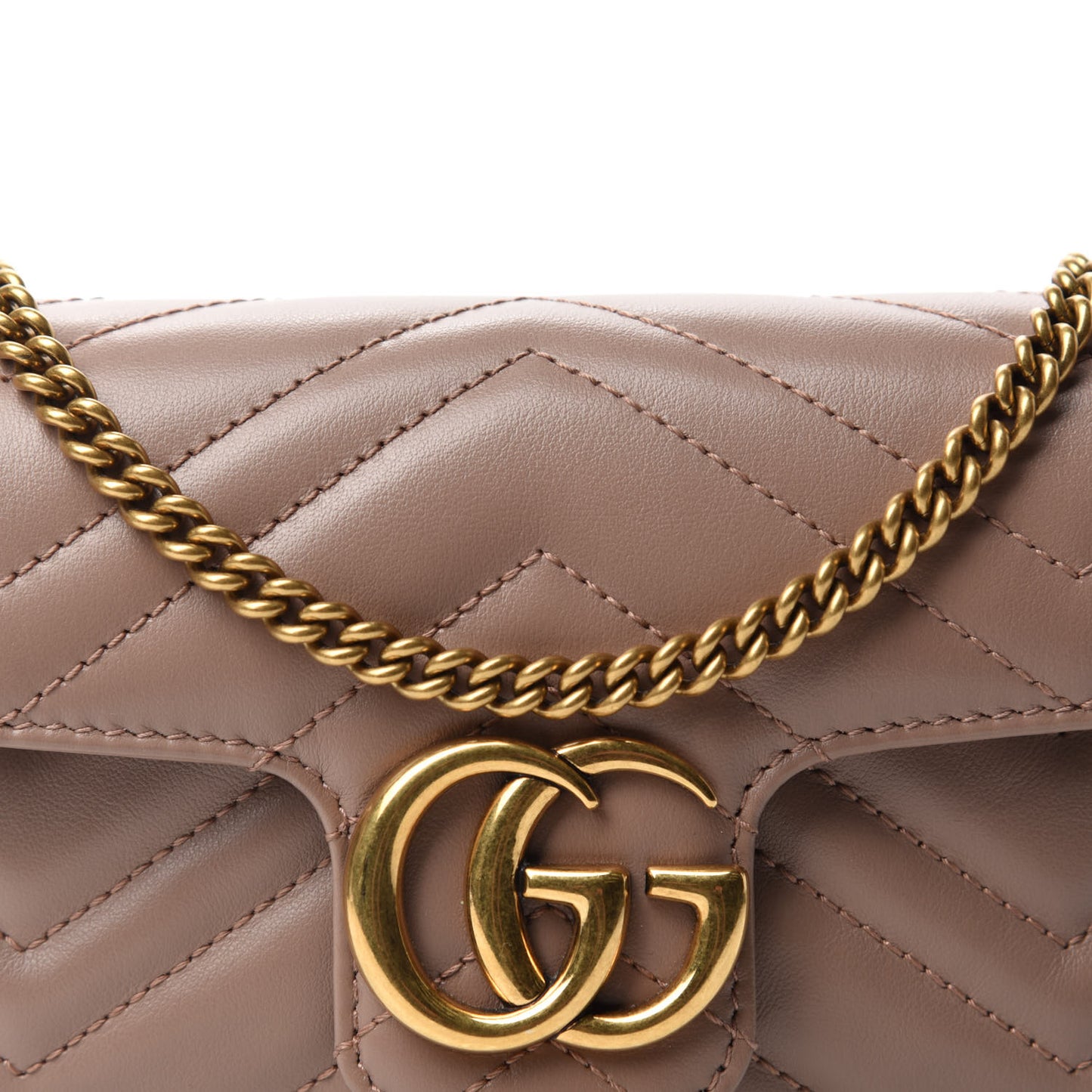 Calfskin Matelasse Super Mini GG Marmont Shoulder Bag Porcelain Rose