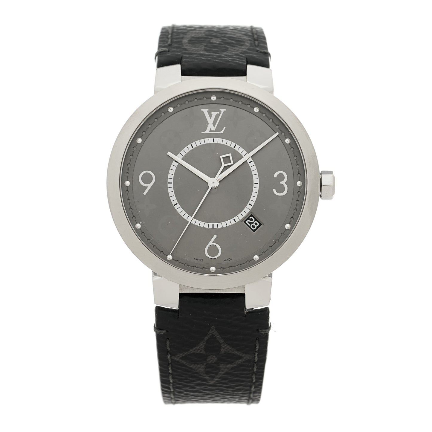 Stainless Steel Monogram Eclipse 39mm Tambour Slim Quartz Watch