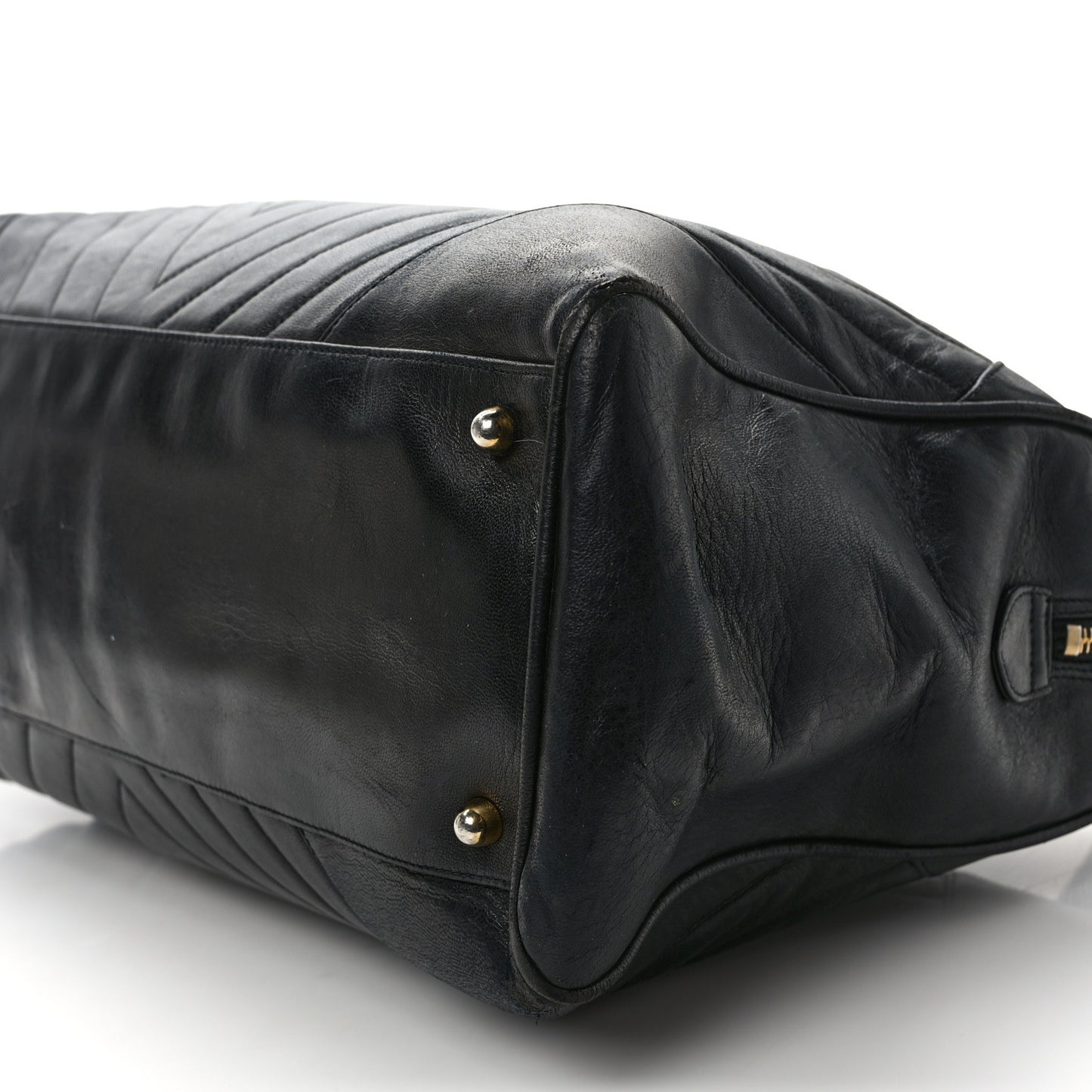Lambskin Chevron Boston Black