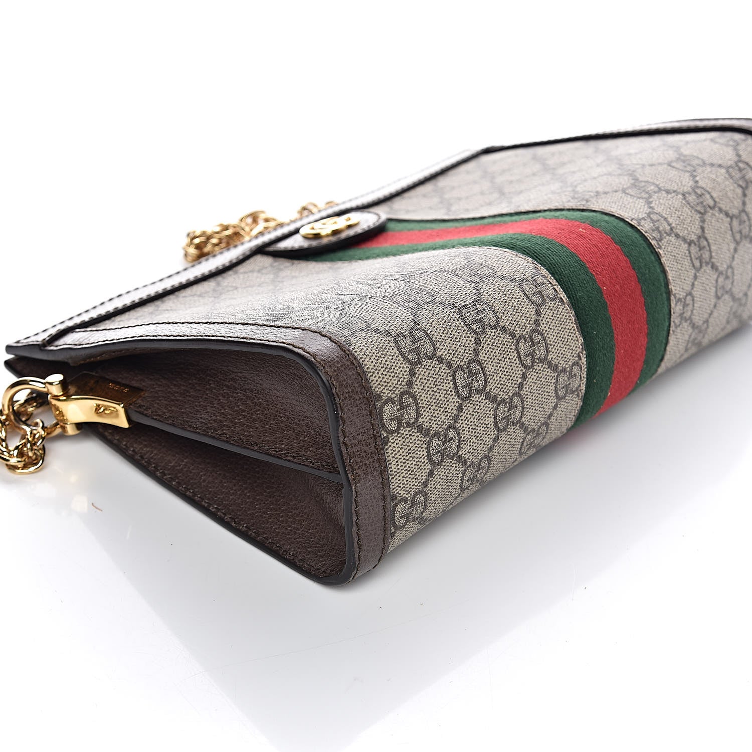 Gucci GG Supreme Monogram Web Small Ophidia Chain Shoulder Bag Brown 9 of 10