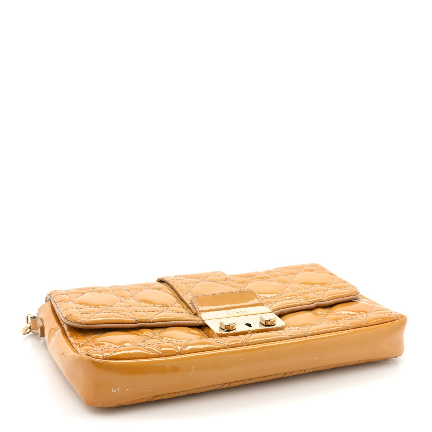 Christian Dior Patent Cannage Miss Dior Promenade Pouch Yellow 4 of 19