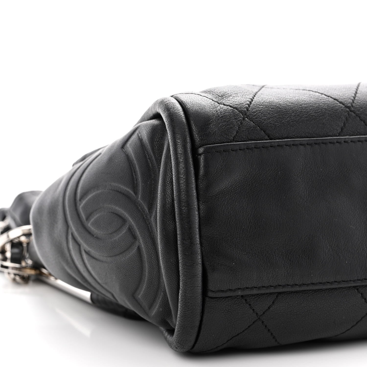 Chanel Lambskin Stitched Medium Ultimate Soft Tote Black 9 of 10