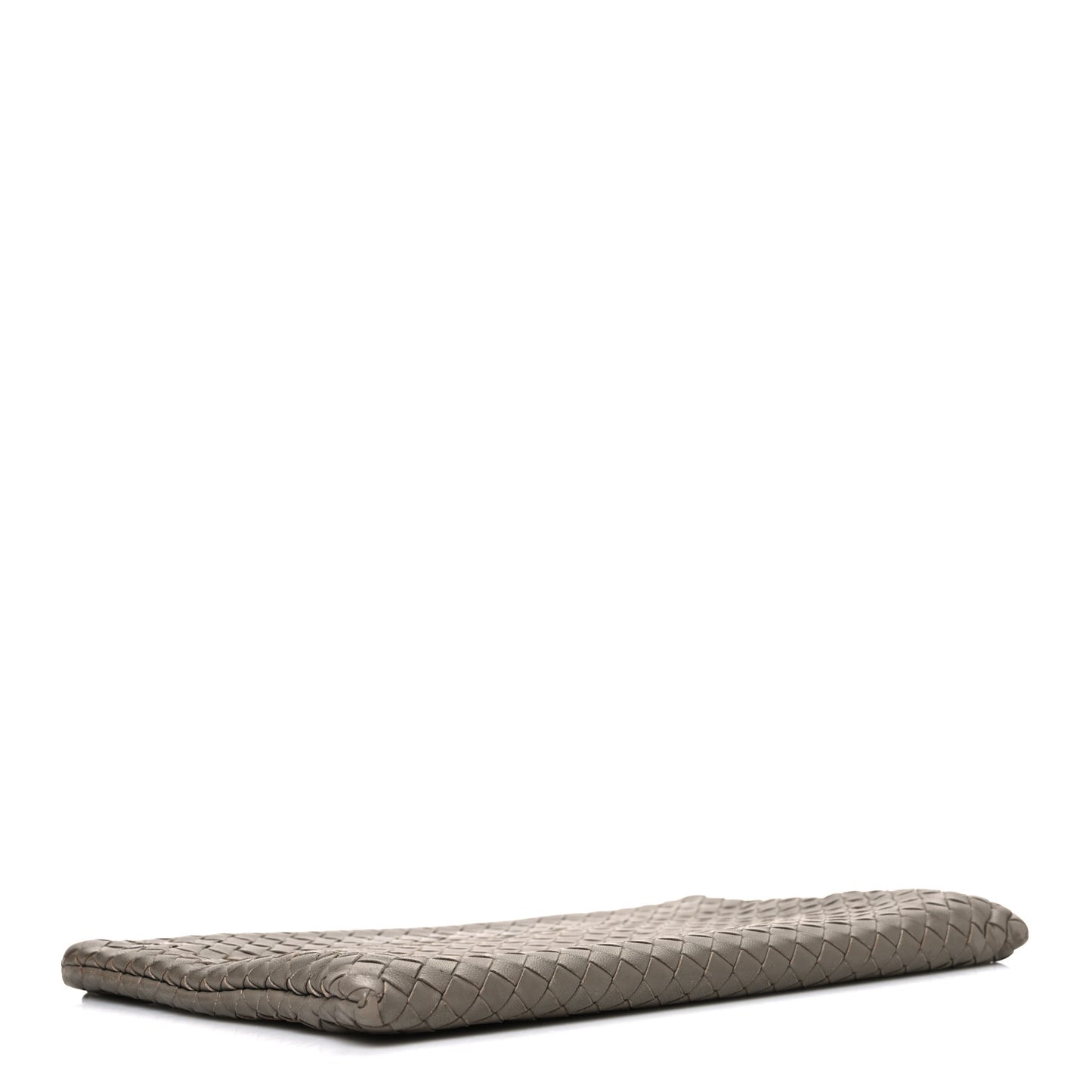 Nappa Intrecciato Large Flat Zip Billetto Pouch Mink