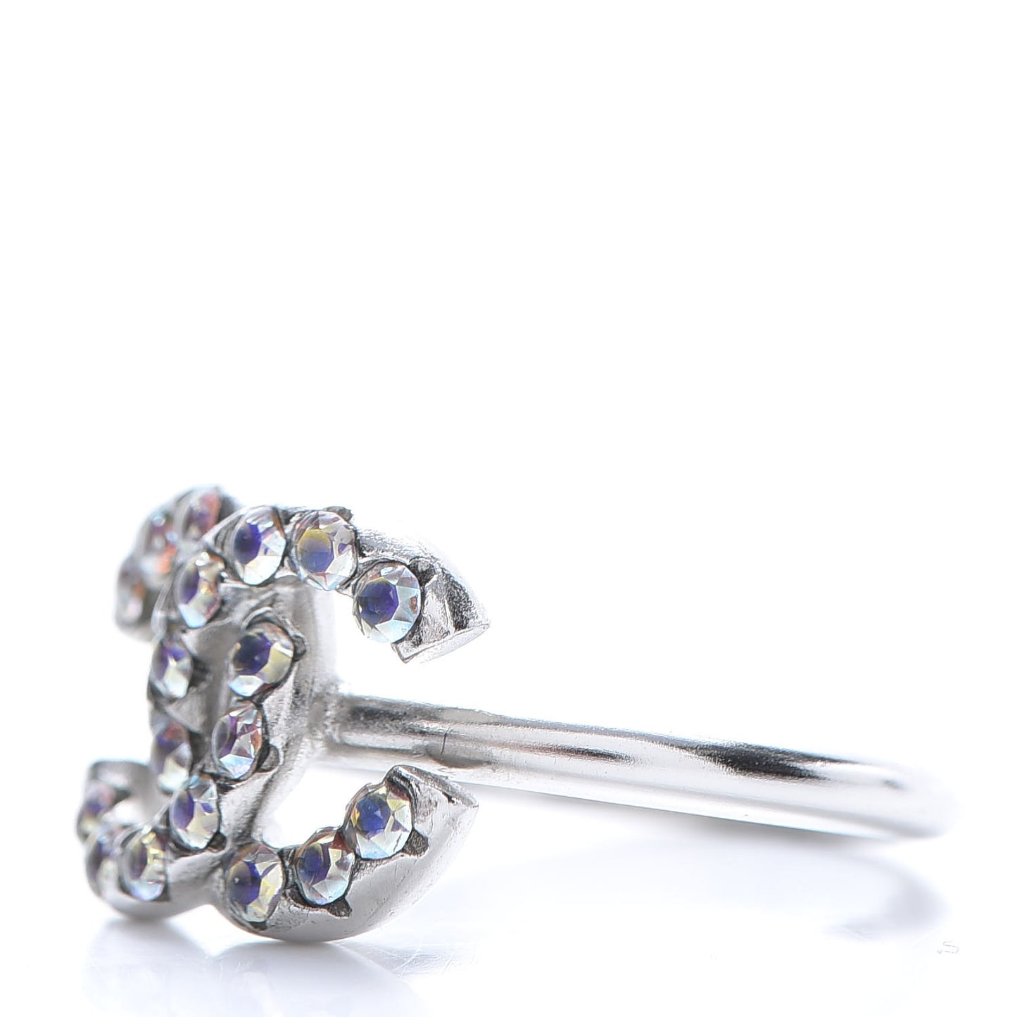 Crystal CC Ring 54 Iridescent Silver