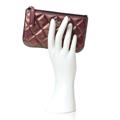 Chanel Iridescent Lambskin Quilted Small Cosmetic Case Purple 2 of 13