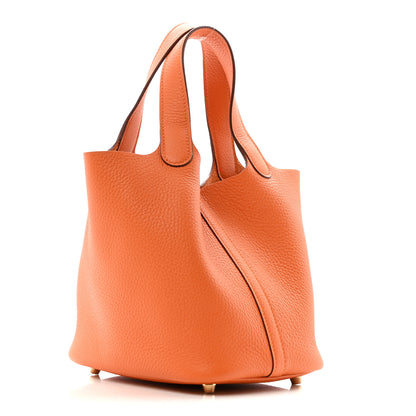 Hermes Taurillon Clemence Picotin Lock 18 PM Orange 3 of 11