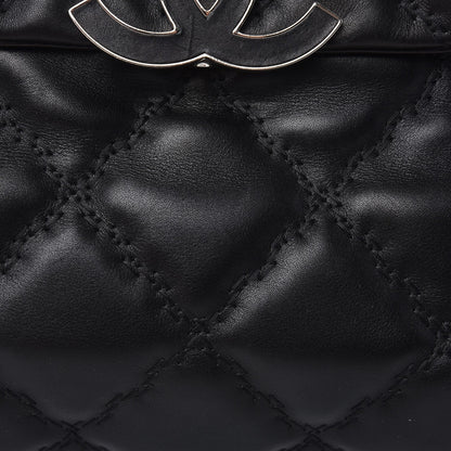 Chanel Calfskin Double Stitch Large Hamptons Flap Bag Black 16 of 16