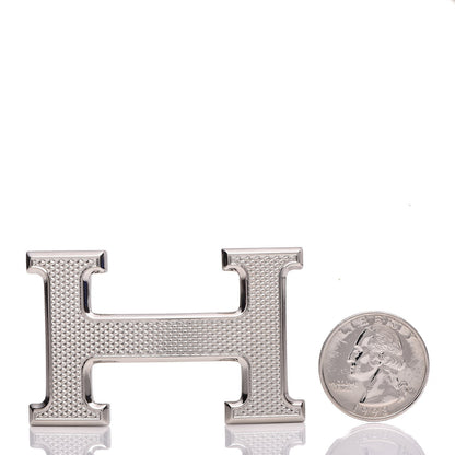 Hermes Palladium Guilloche 32mm H Belt Buckle 2 of 5
