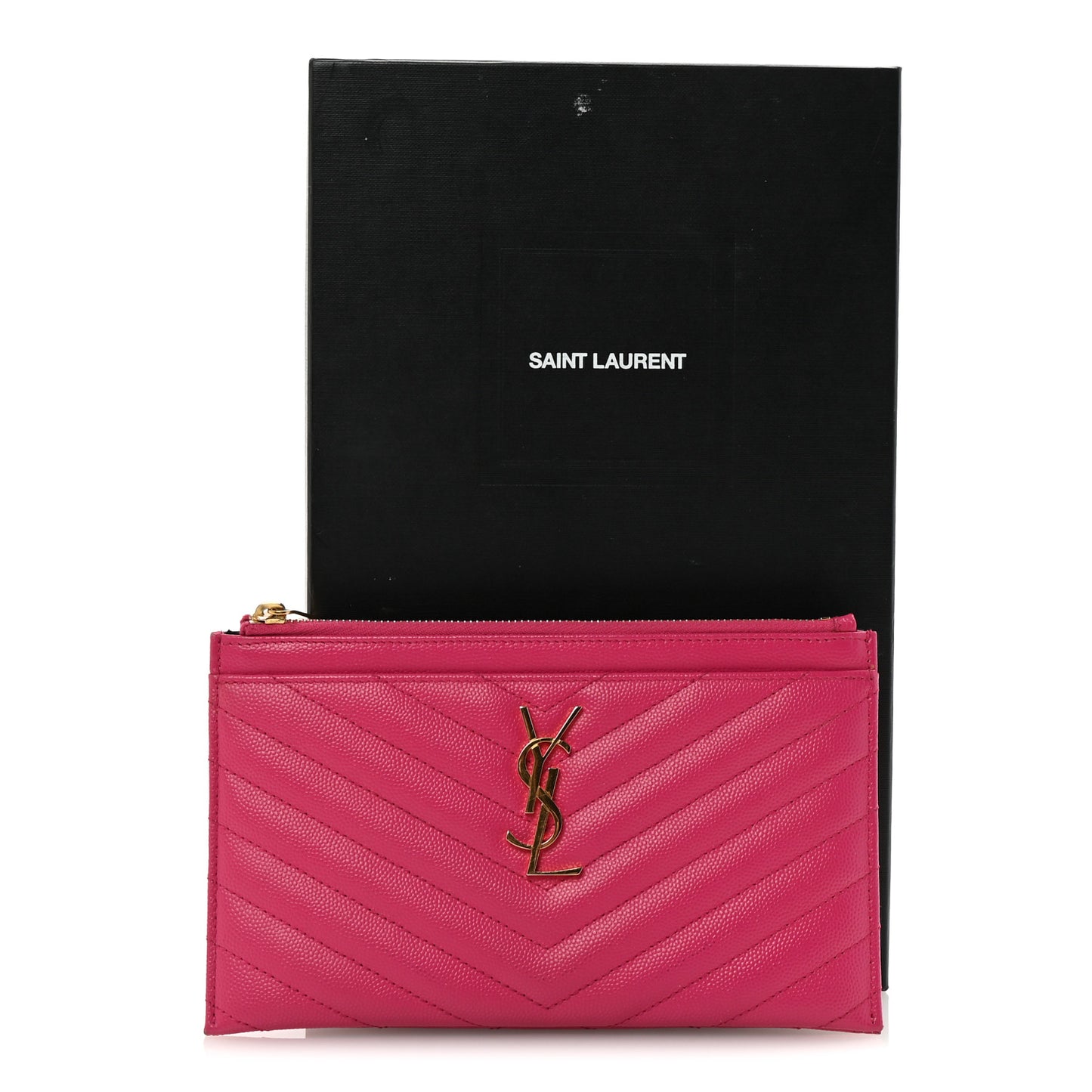 Grain De Poudre Chevron Monogram Bill Pouch Fresh Fuxia