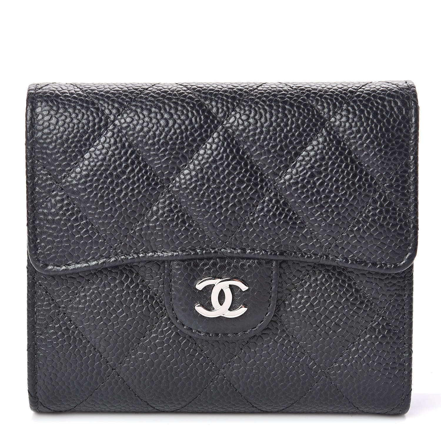 Chanel Caviar Quilted Compact Flap Wallet Black 1 of 9