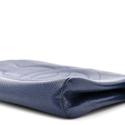Chanel Caviar Timeless CC Cosmetic Pouch Blue 9 of 10
