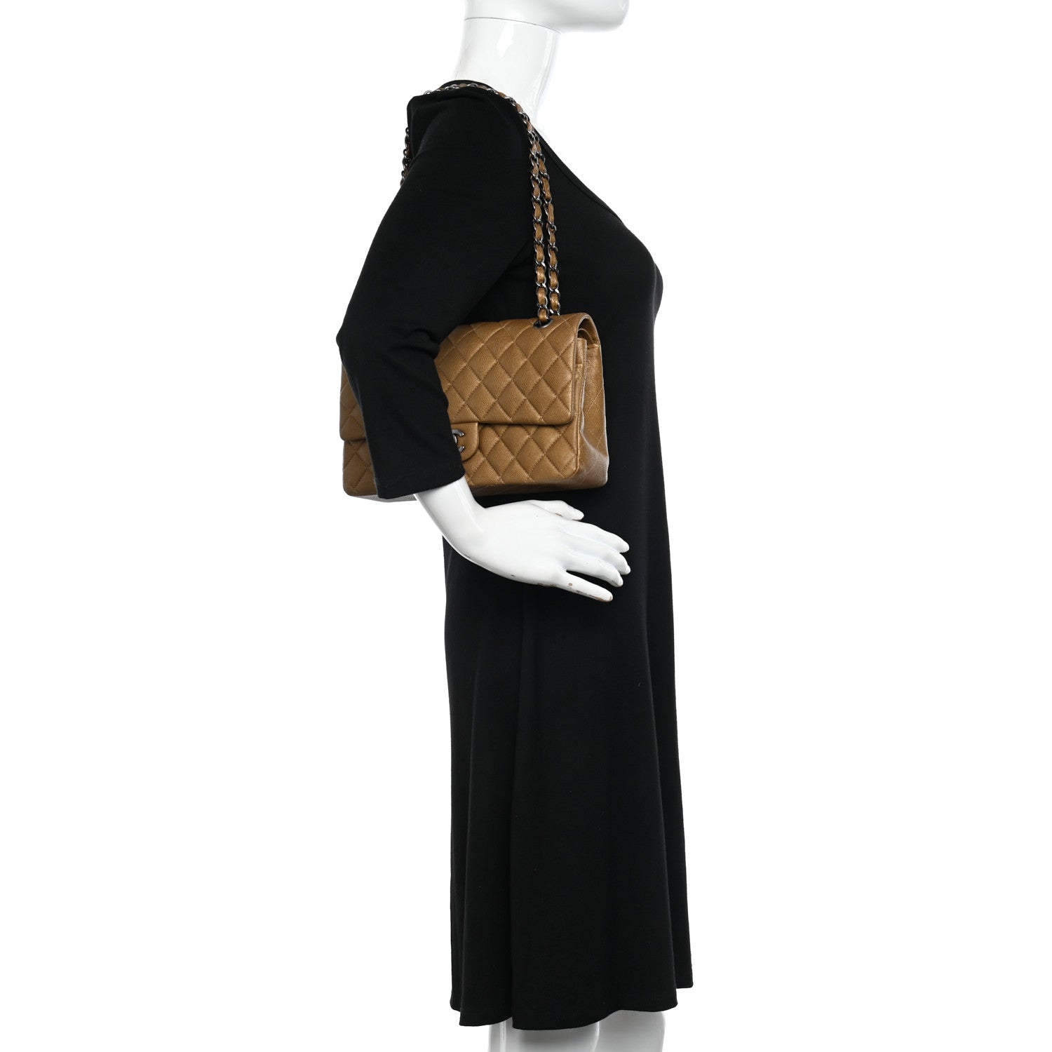 Chanel Metallic Calfskin Quilted Medium Double Flap Dark Gold 2 of 12