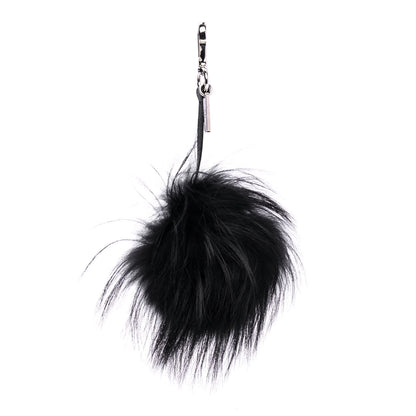 Fendi Vitello Elite Fox Fur Fusto Monster Bag Bug Charm Black Yellow 2 of 4