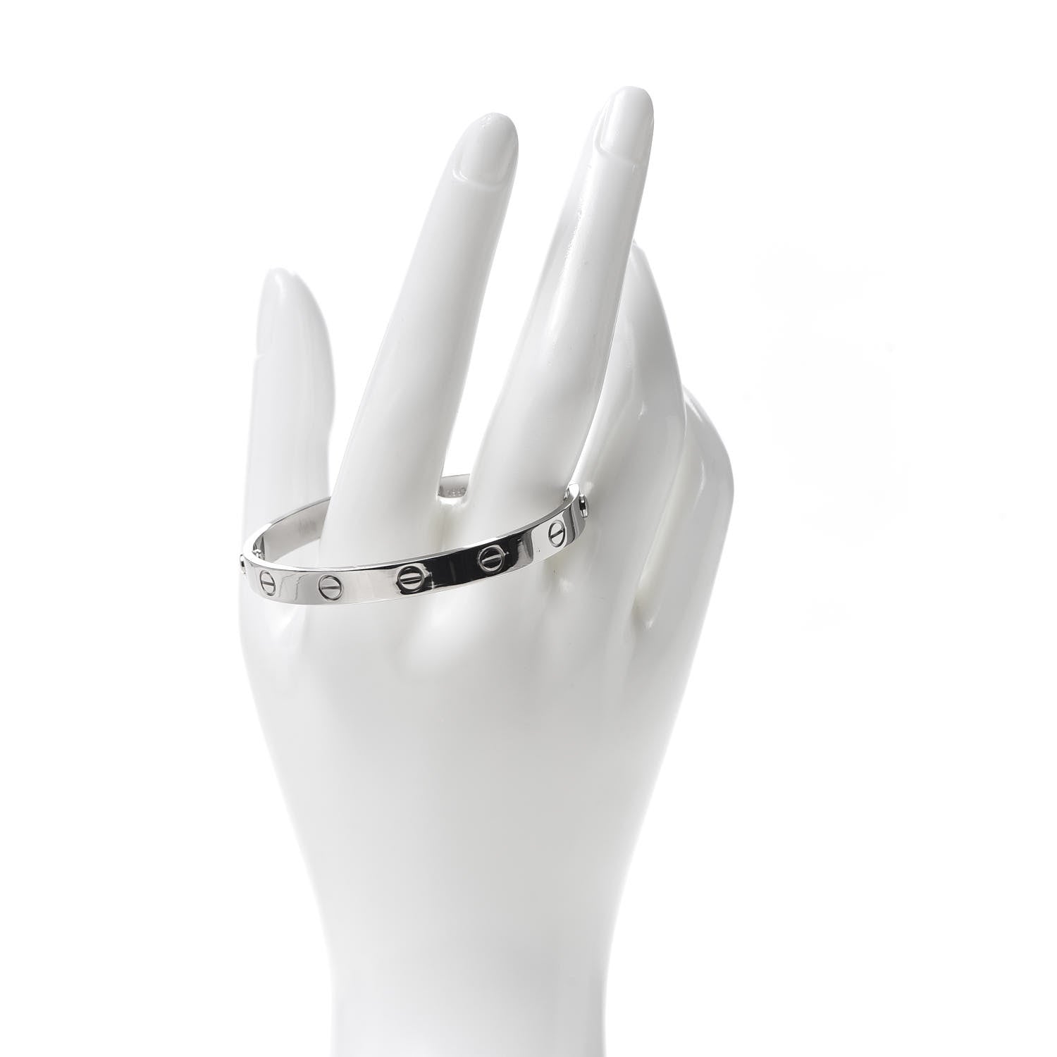 Cartier 18K White Gold LOVE Bracelet 16 2 of 8