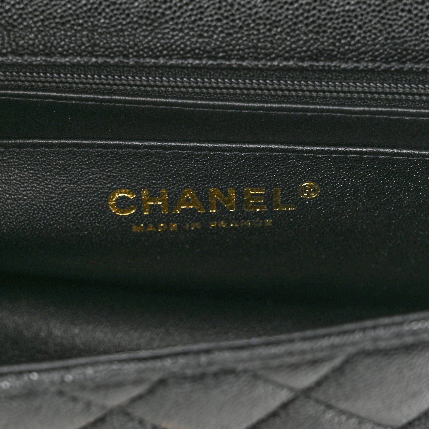 Caviar Quilted Mini Top Handle Rectangular Flap Black