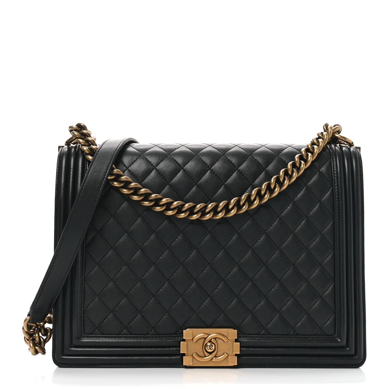 Chanel Lambskin Quilted Large Boy Flap Black 1 of 11