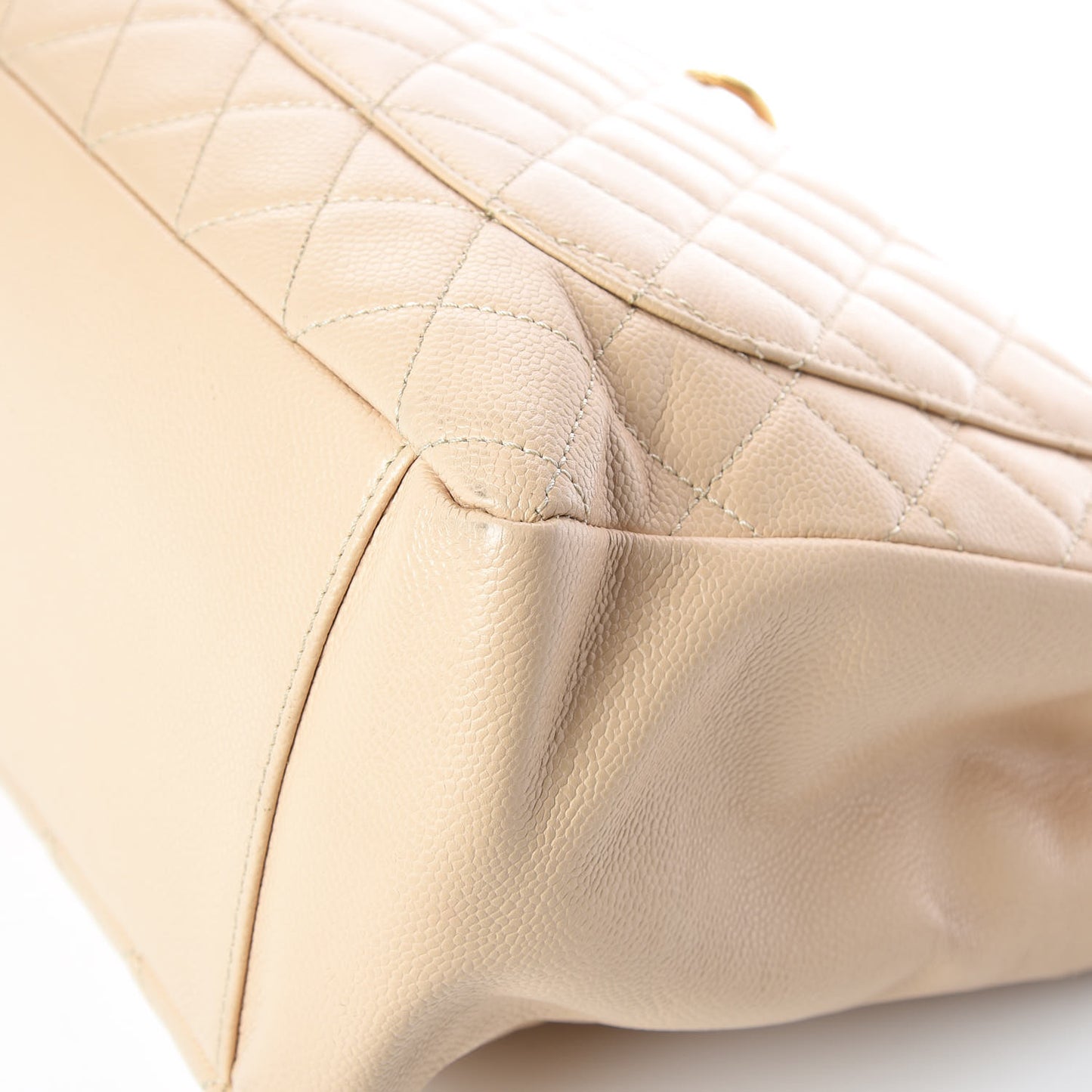 Caviar Quilted Grand Shopping Tote GST Beige Clair