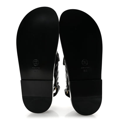 Chanel Grained Calfskin Velcro Dad Sandals 36 Black 6 of 11