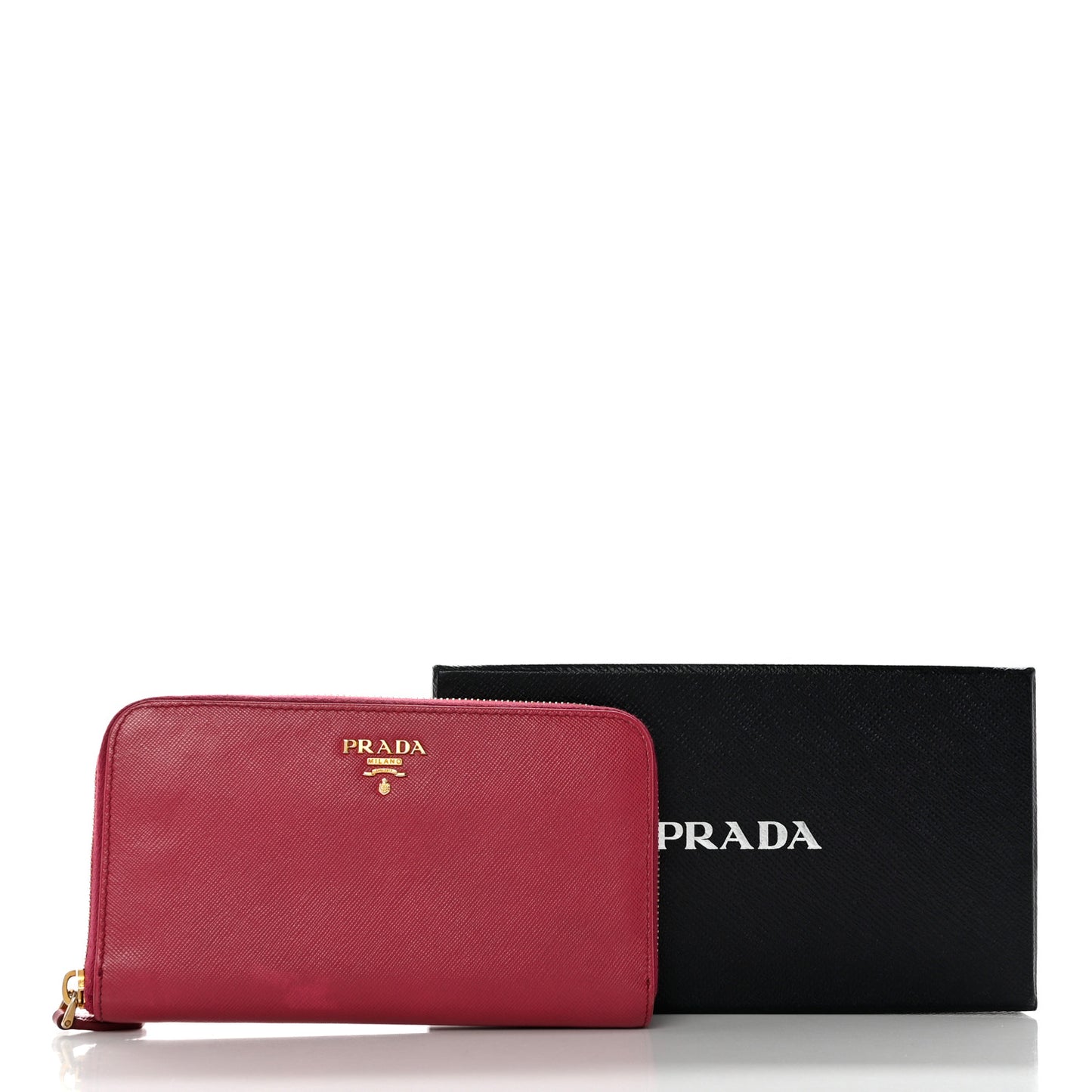 Saffiano Metal Zip Around Wallet Peonia