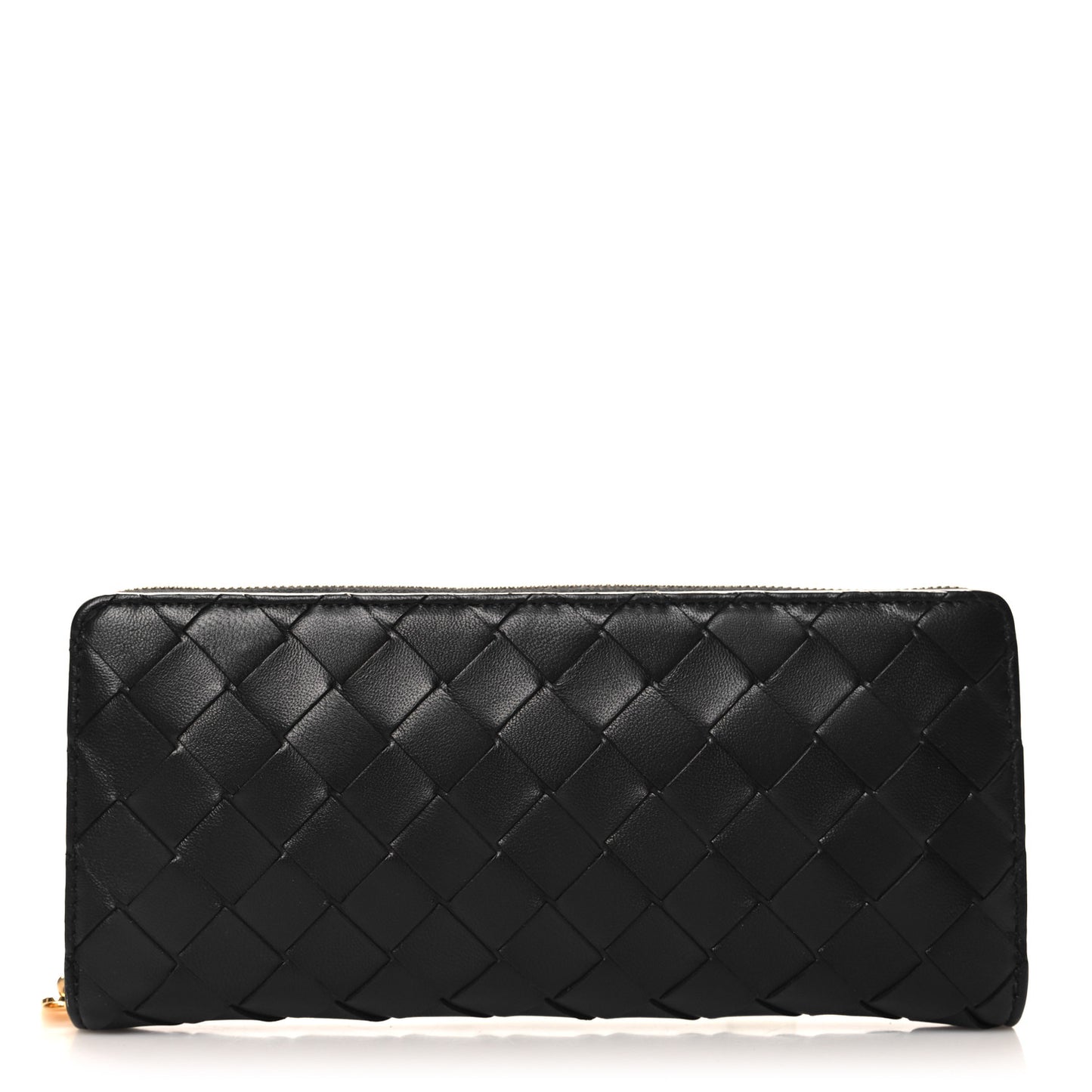 Nappa Intrecciato Zip Around Wallet Black