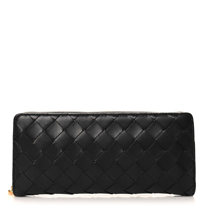 Bottega Veneta Nappa Intrecciato Zip Around Wallet Black 1 of 6