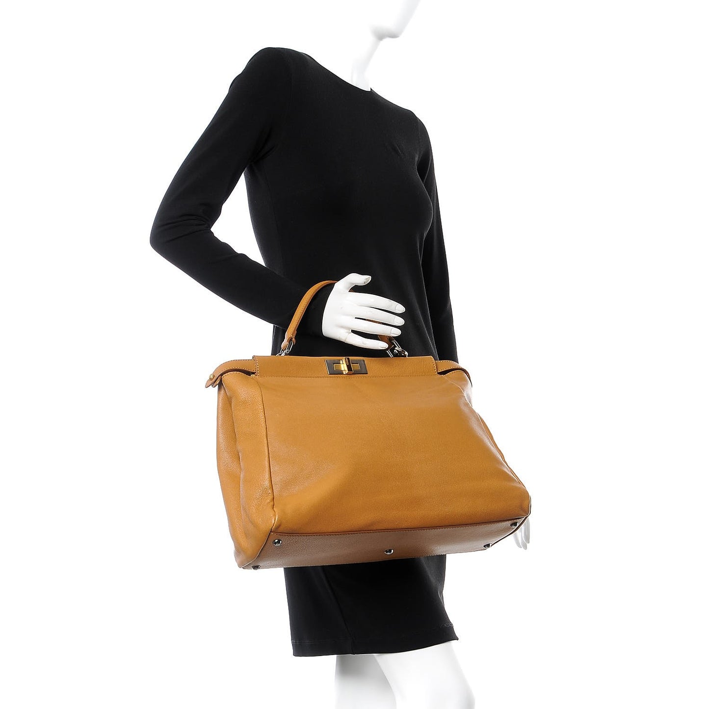 Goatskin Large Peekaboo Iconic Satchel Ocra