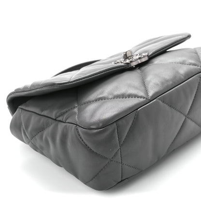 Chanel Lambskin Quilted Medium Chanel 19 Flap Dark Grey 9 of 10