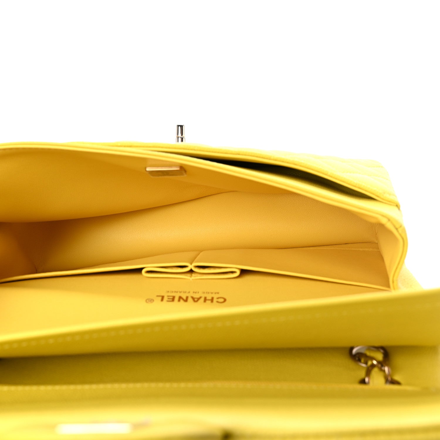 Chanel Caviar Quilted Small Double Flap Yellow 5 of 10