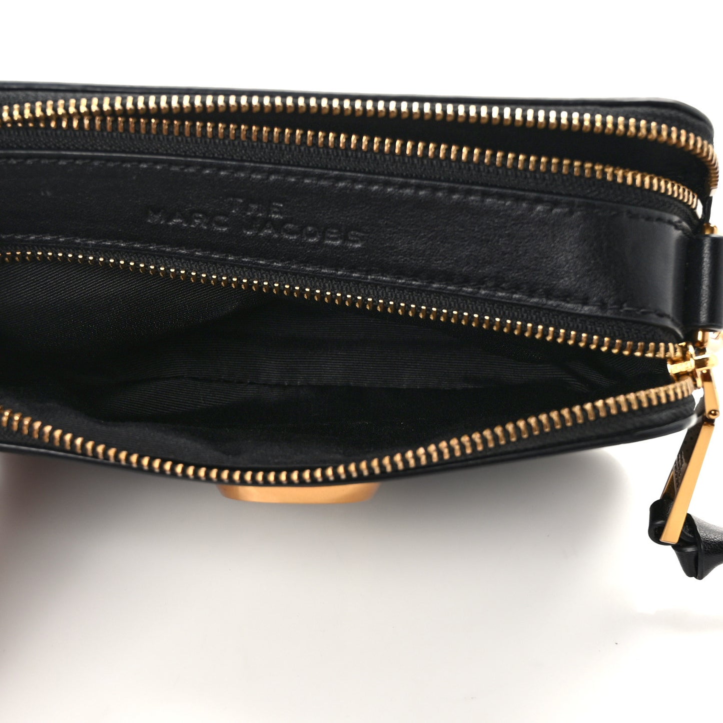 Perforated Calfskin Small Snapshot Camera Bag Black