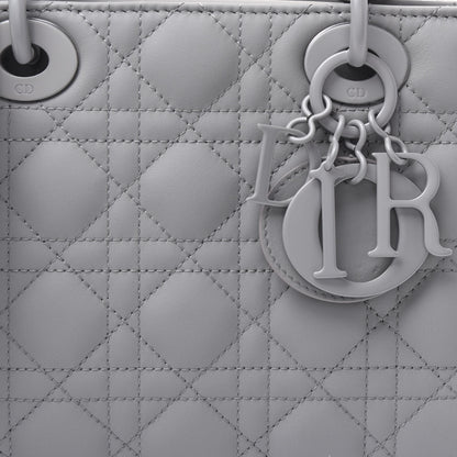 Christian Dior Ultra Matte Calfskin Cannage Small My ABCDior Lady Dior Gray 8 of 9