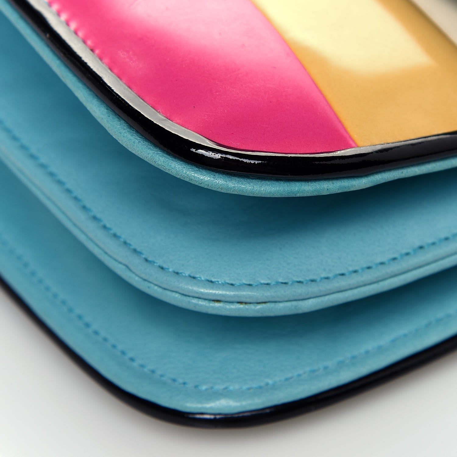 Chanel Patent Striped Mademoiselle Flap Multicolor 9 of 18