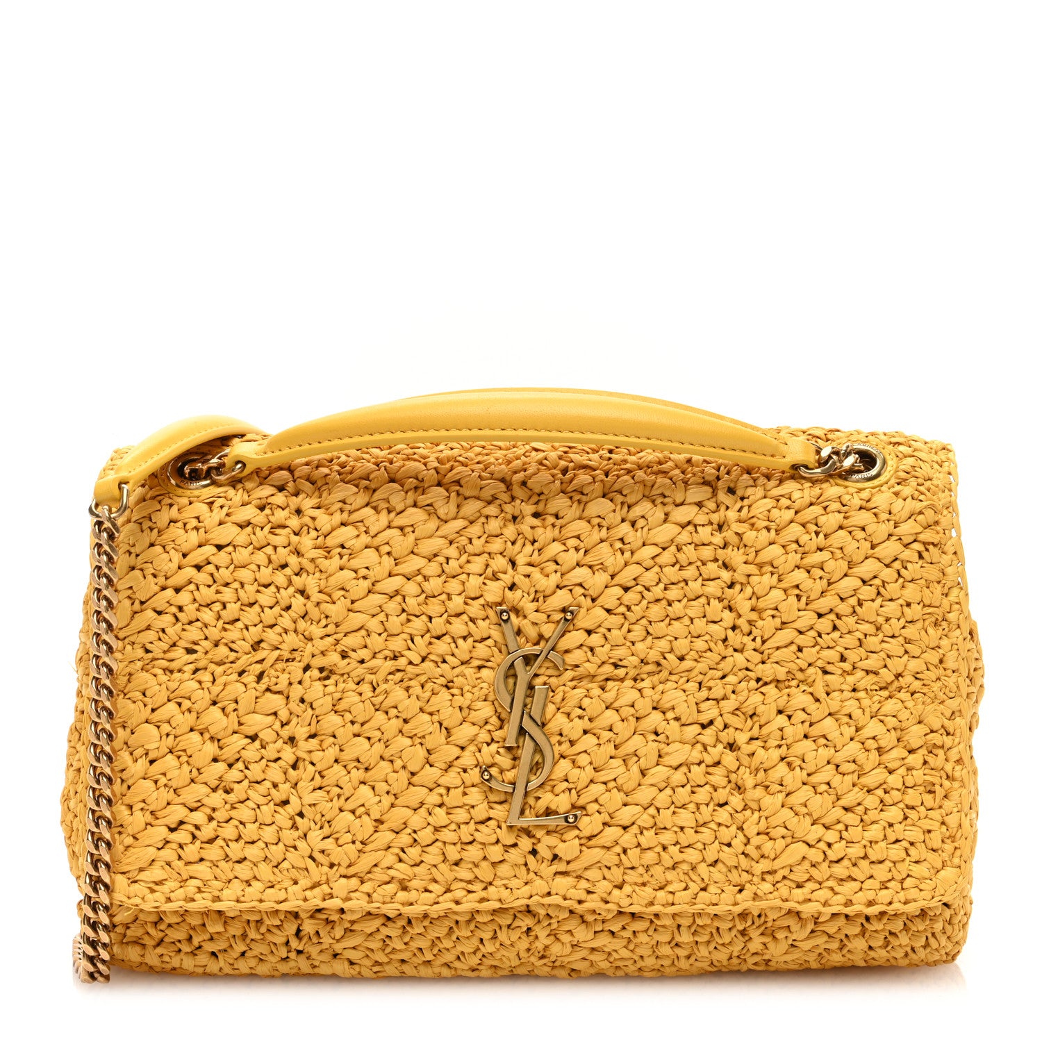 Saint Laurent Raffia Monogram Medium Jamie Yellow 1 of 9
