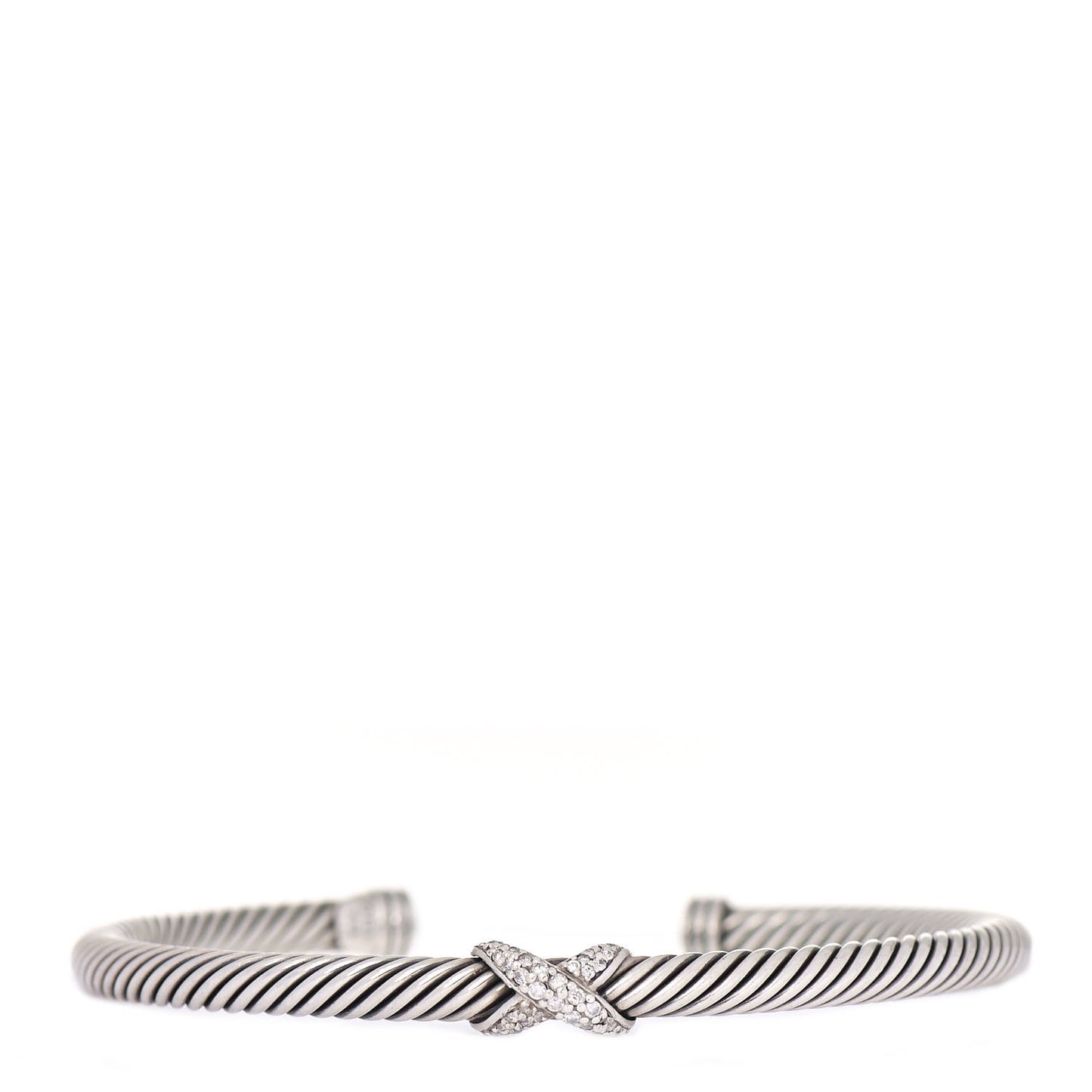 Sterling Silver Diamond 4mm X Cable Bracelet