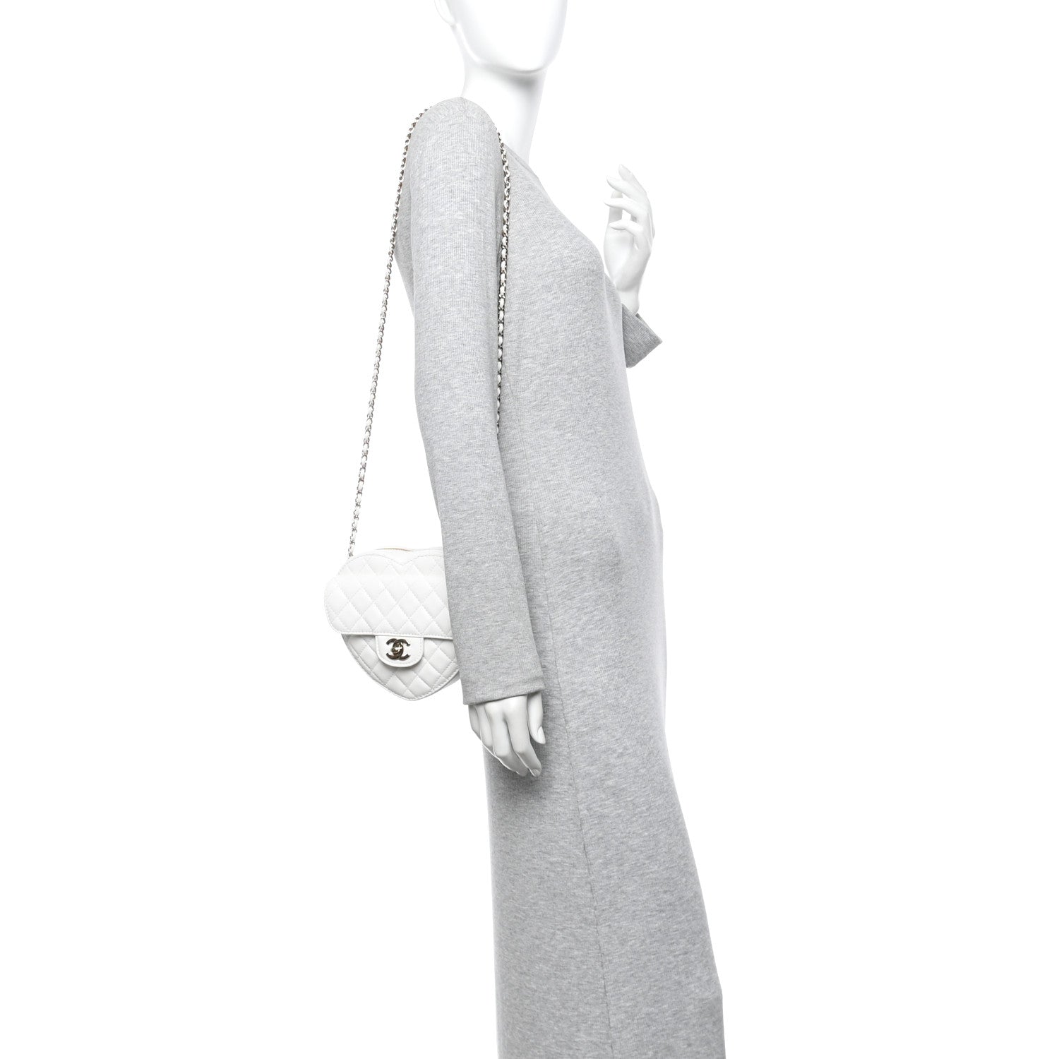 Chanel Lambskin Quilted CC In Love Heart Bag White 2 of 10