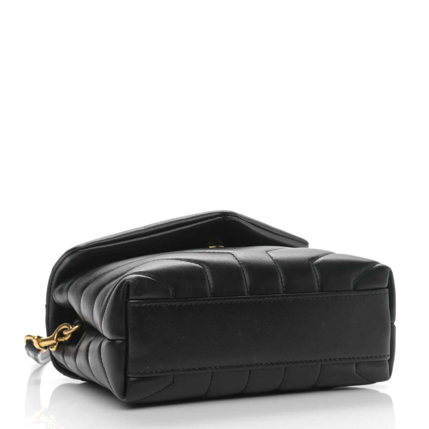 Calfskin Y Quilted Monogram Toy Loulou Crossbody Bag Black