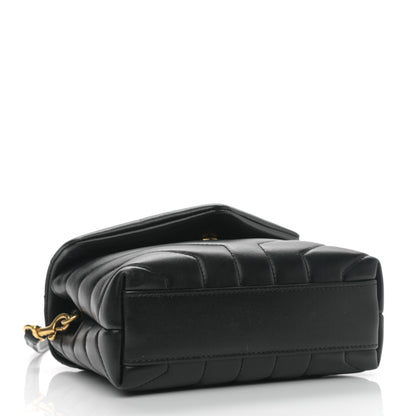 Saint Laurent Calfskin Y Quilted Monogram Toy Loulou Crossbody Bag Black 4 of 10