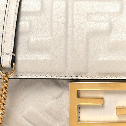 Fendi Nappa FF 1974 Embossed Mini Baguette White 9 of 20