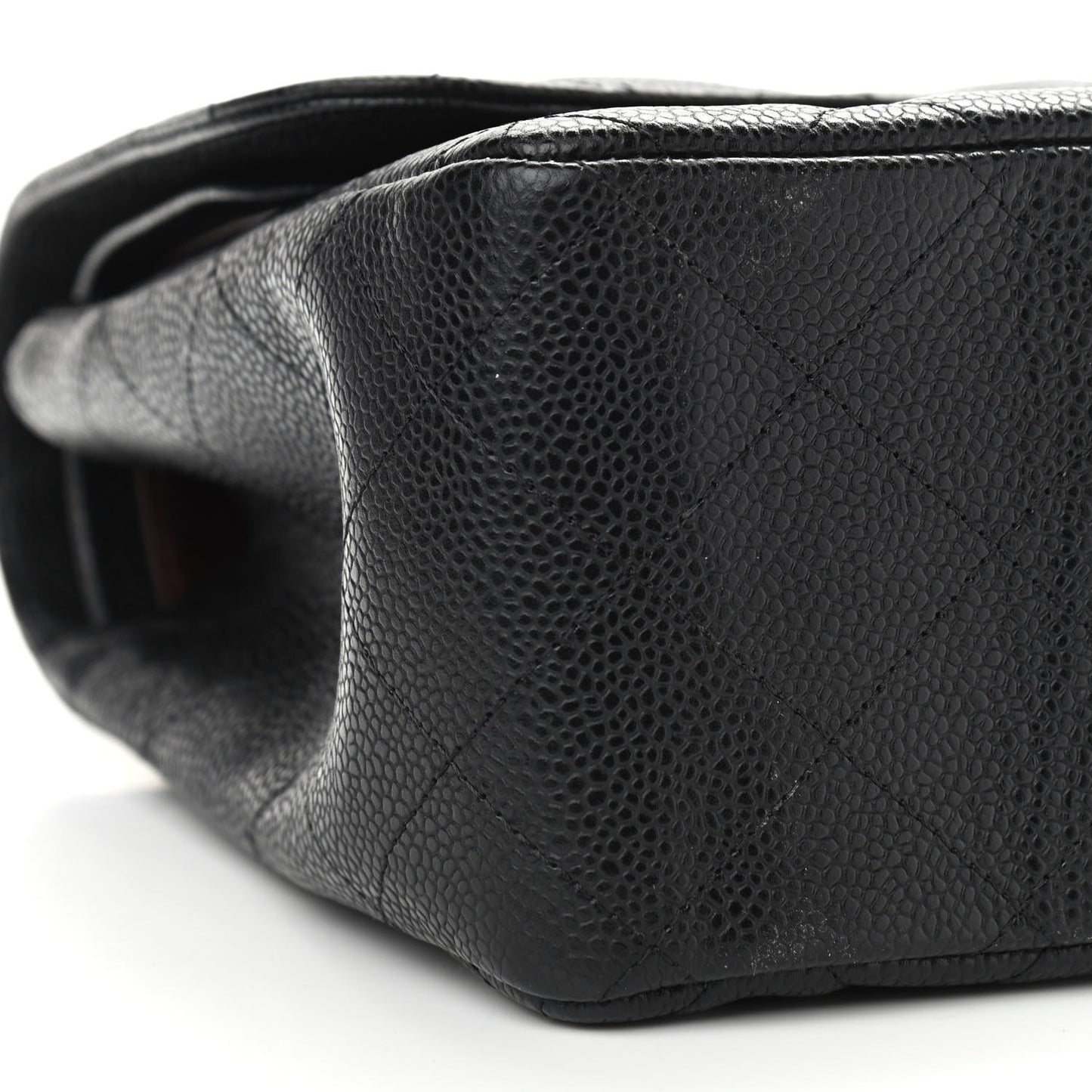 Caviar Quilted Jumbo Double Flap Black