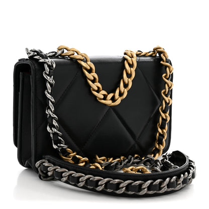 Chanel Lambskin Quilted Chanel 19 Wallet On Chain WOC Black 2 of 10