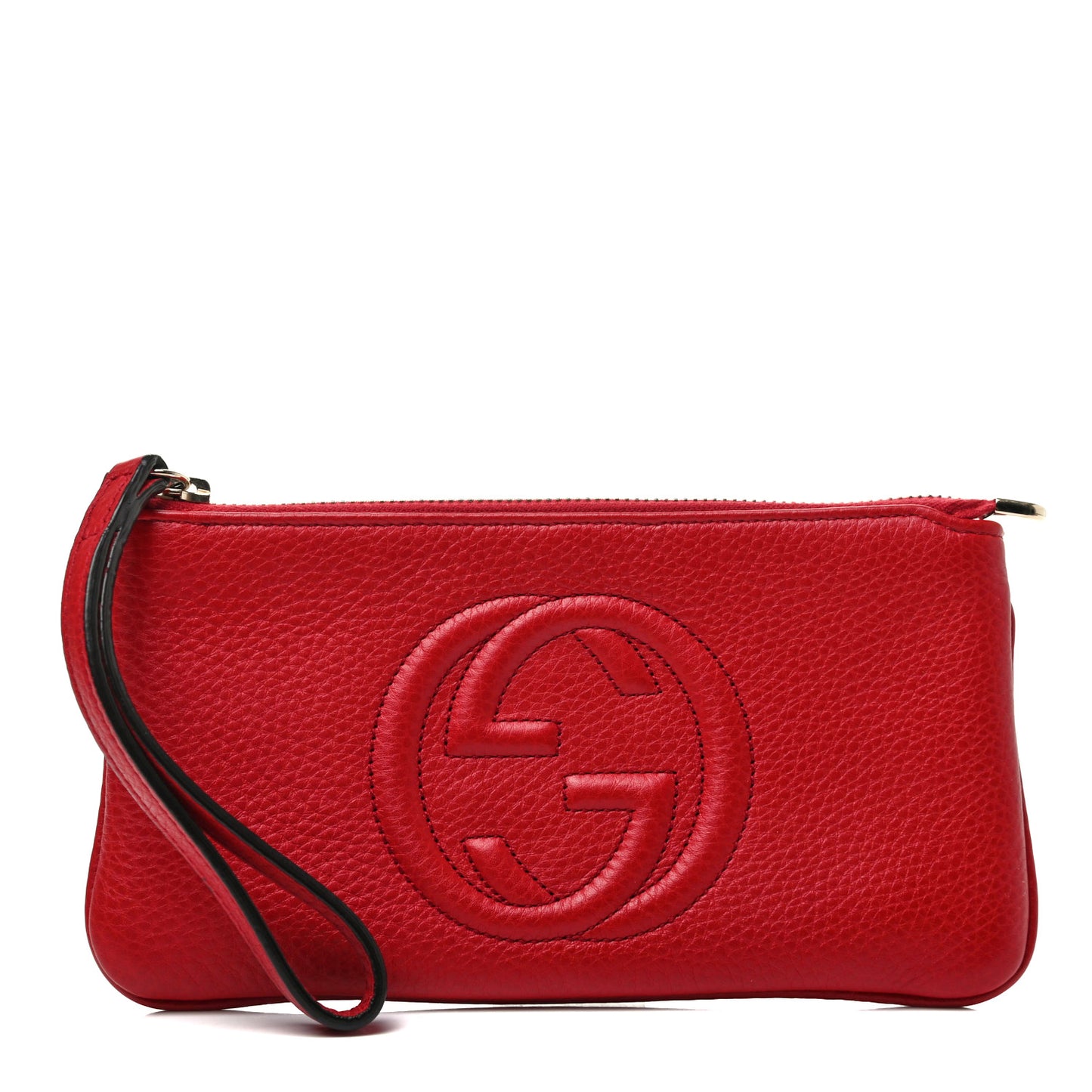 Pebbled Calfskin Soho Wristlet Vibrant Red