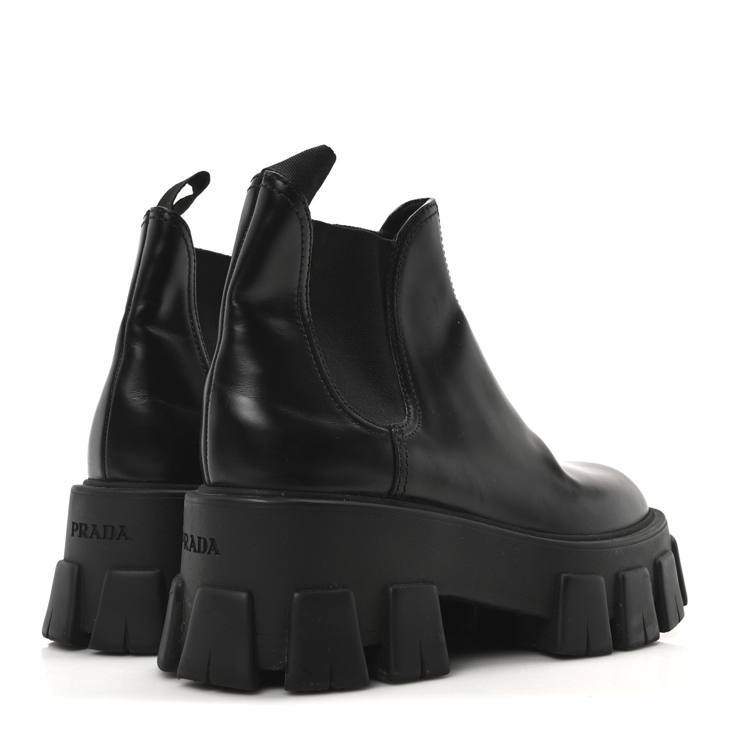 Prada Spazzolato Rois Monolith Chelsea 55mm Ankle Boots 35 Black 5 of 8