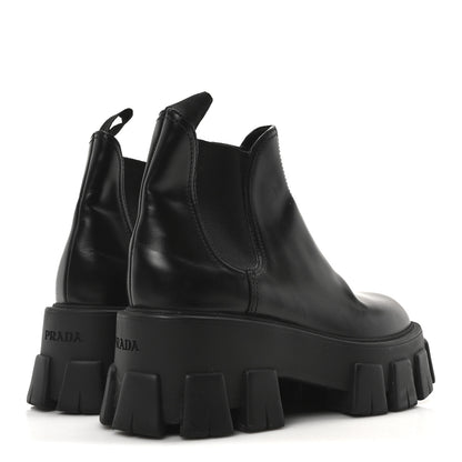 Prada Spazzolato Rois Monolith Chelsea 55mm Ankle Boots 35 Black 5 of 8