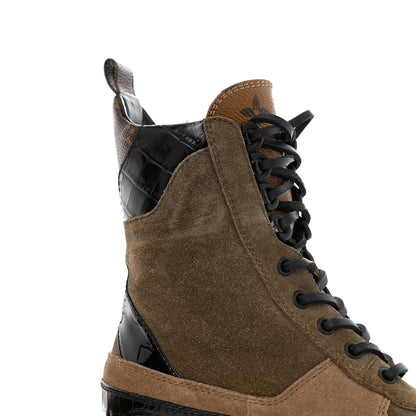 Louis Vuitton Suede Calfskin Monogram Laureate Platform Desert Boots 37 Taupe 12 of 12