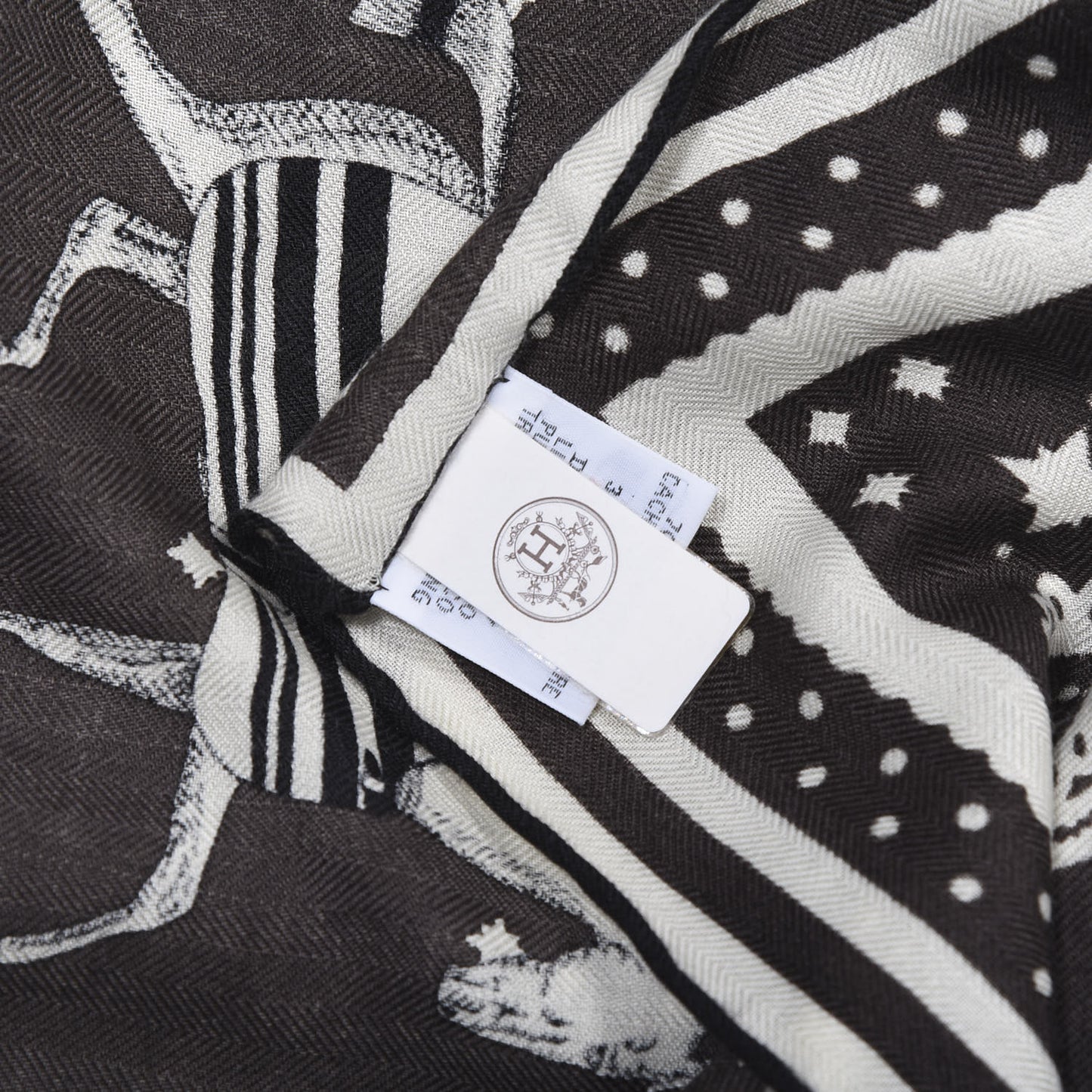 Cashmere Courvertures Et Tenues Shawl 140 Gris Taupe Black White
